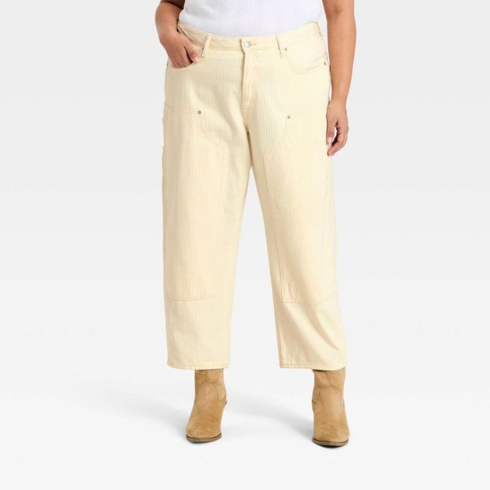 Open Box - Universal Thread - Women's Mid-Rise Painter Boyfriend Jean Khaki